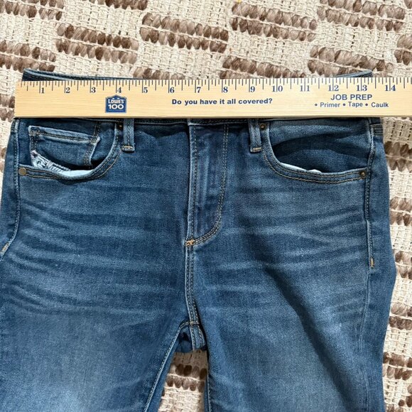 Driftwood Jackie Patchwork Jeans Womens Size 26 Straight Skinny Denim Raw Hem - Picture 6 of 11